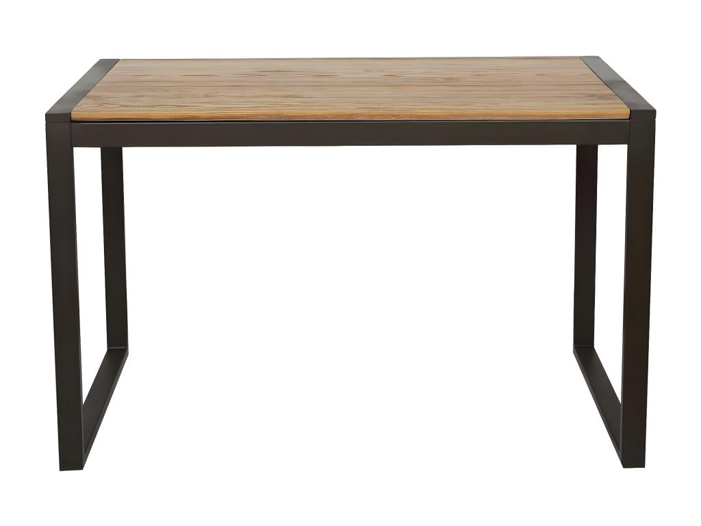 120 x 70 x 75 cm Dining Set Wood Steel Light Natural