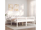 140 x 190 cm Bed Frame Solid Wood White