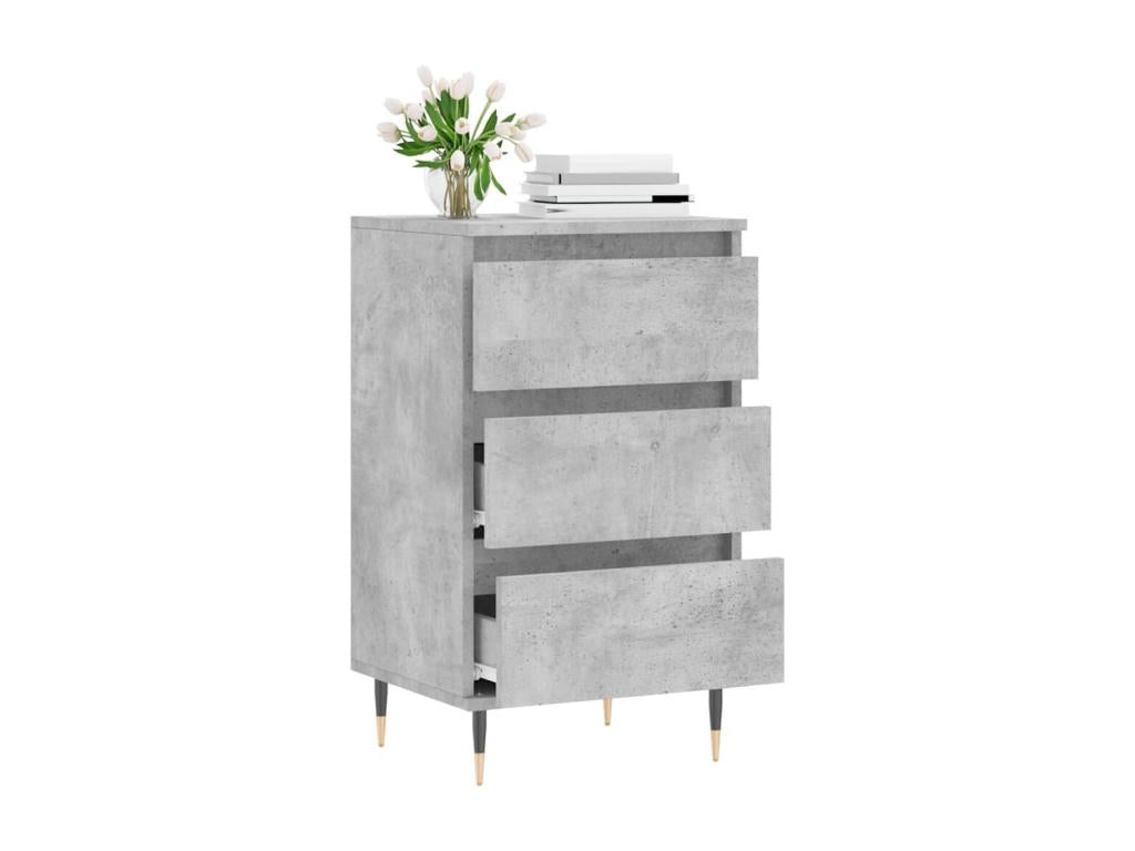 40 x 35 x 70 cm Sideboard Wood Concrete Finish Gray