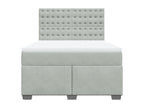 140 x 190 cm Box Spring Bed Velvet Gray