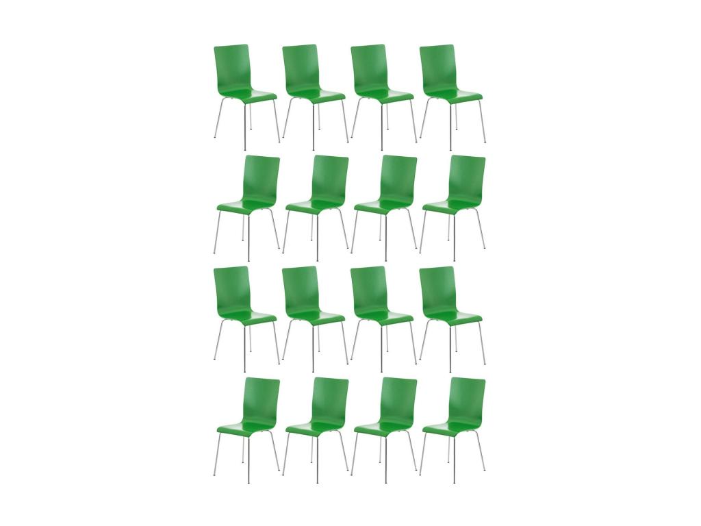 43 x 47 x 87 cm Chair Set of 16 Wood Metal Green
