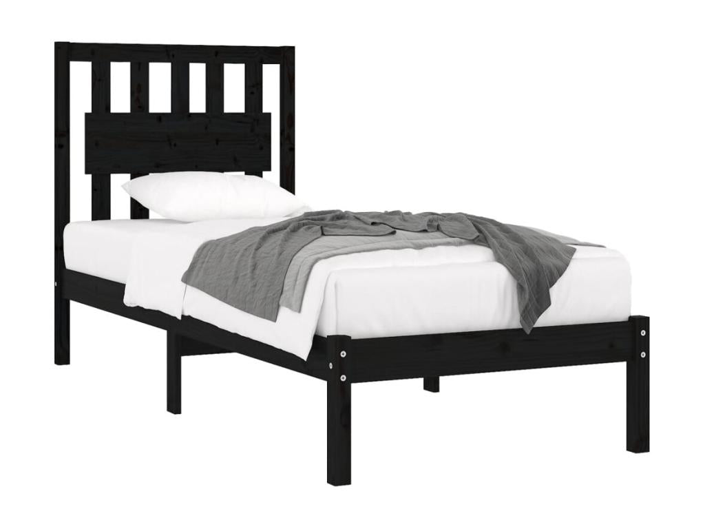 100 x 200 cm Bed Frame Wood Black