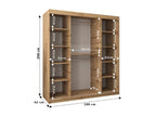 180 x 62 x 200 cm Wardrobe 2-door Silver