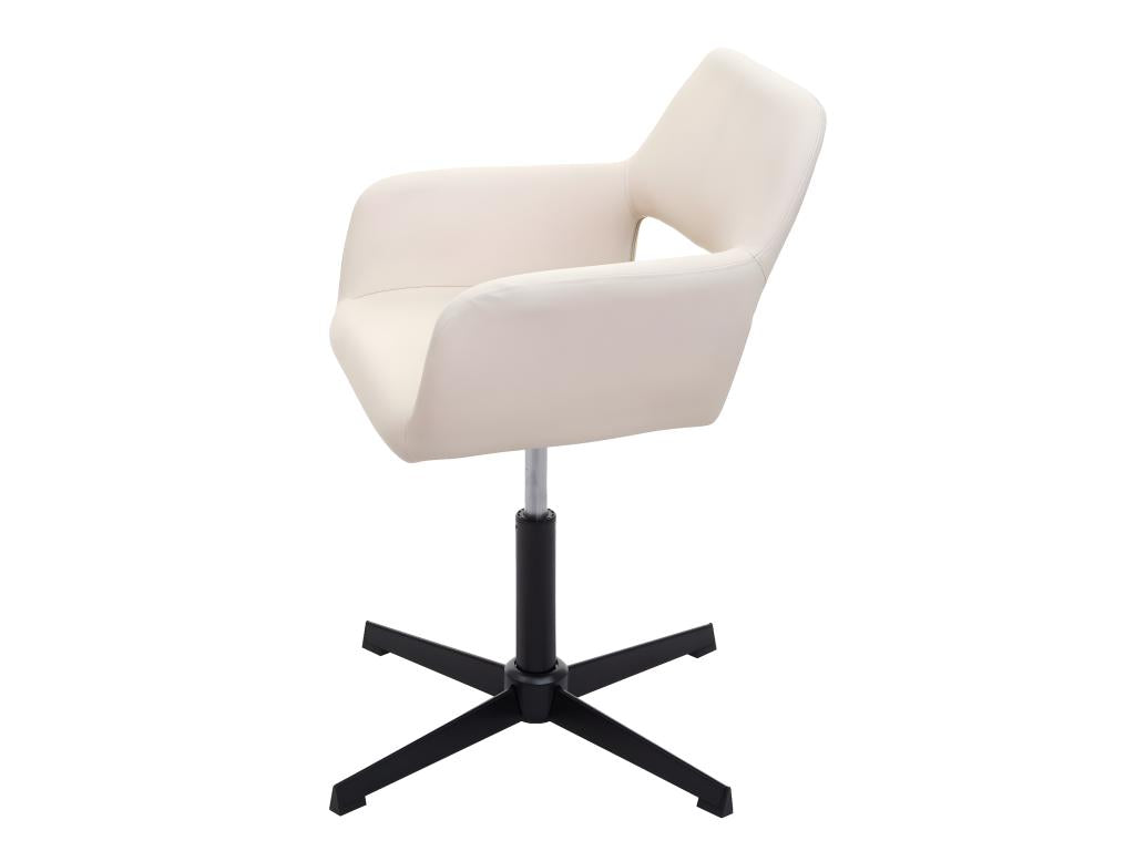 65 x 65 x 89 cm Chair Faux Leather Leather Cream