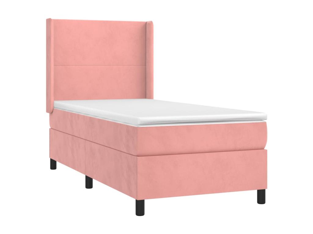 80 x 200 cm Box Spring Bed Velvet Pink