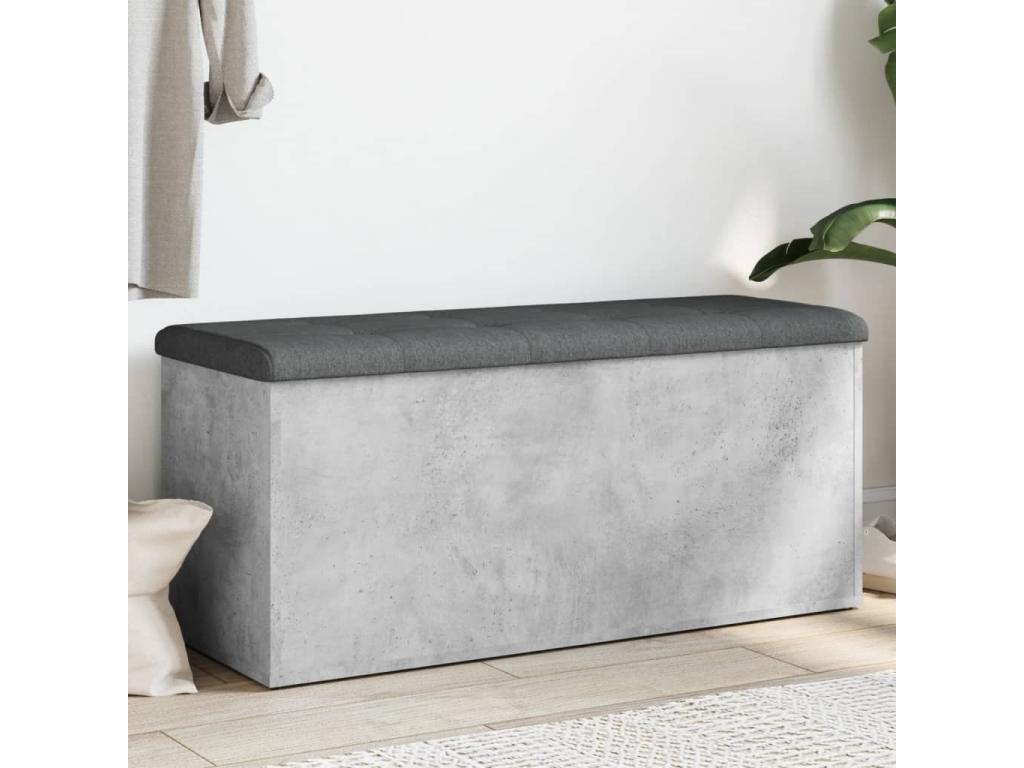 102 x 42 x 45 cm Bench Wood Concrete Finish Gray