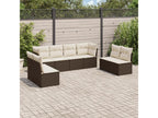 62 x 62 x 69 cm Patio Furniture Set 8-piece Resin Wicker Resin Brown