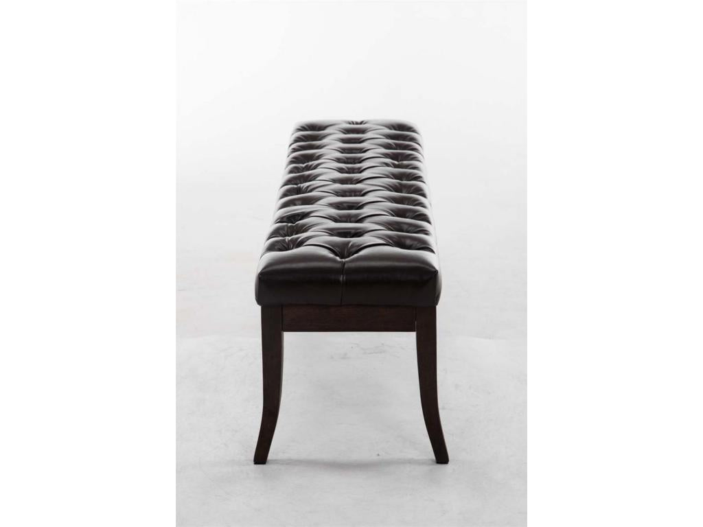 150 x 38 x 46 cm Bench Wood Faux Leather Brown