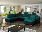 350 x 205 x 101 cm Sectional Sofa Green