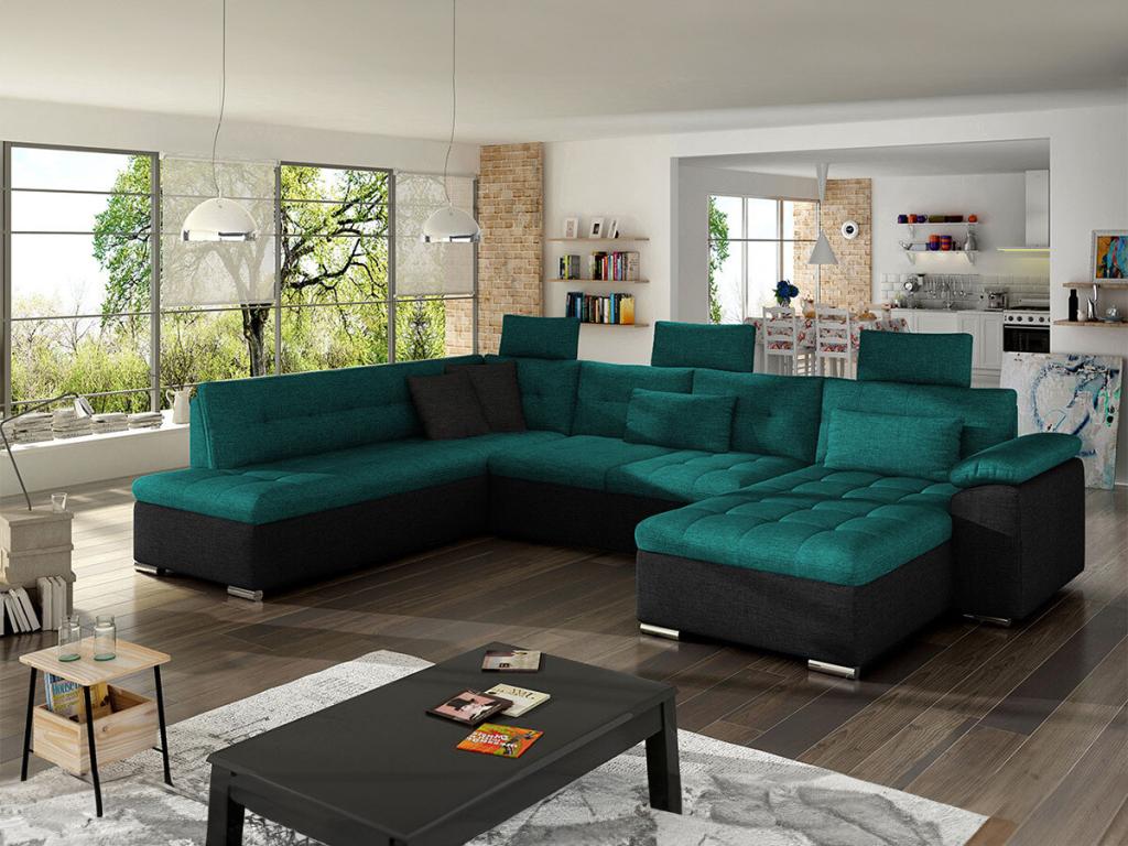 350 x 205 x 101 cm Sectional Sofa Green