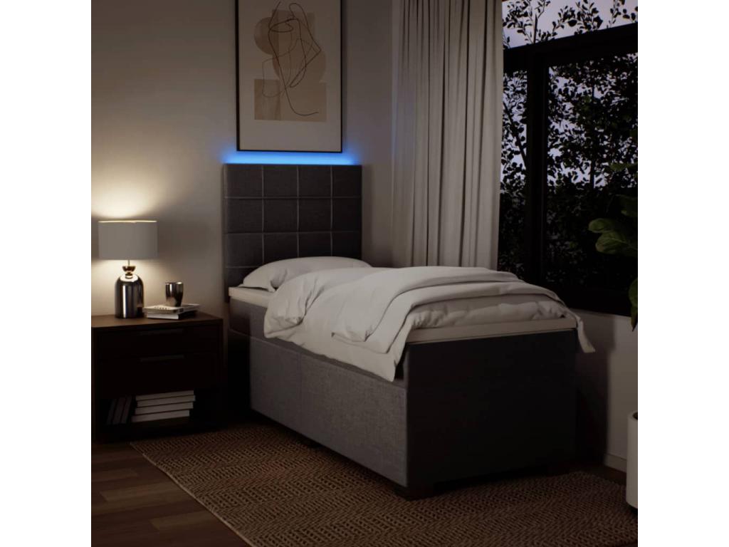 80 x 200 cm Box Spring Bed with Mattress Fabric Taupe