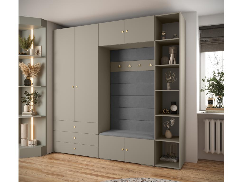 240 x 47 x 236 cm Wardrobe Gray