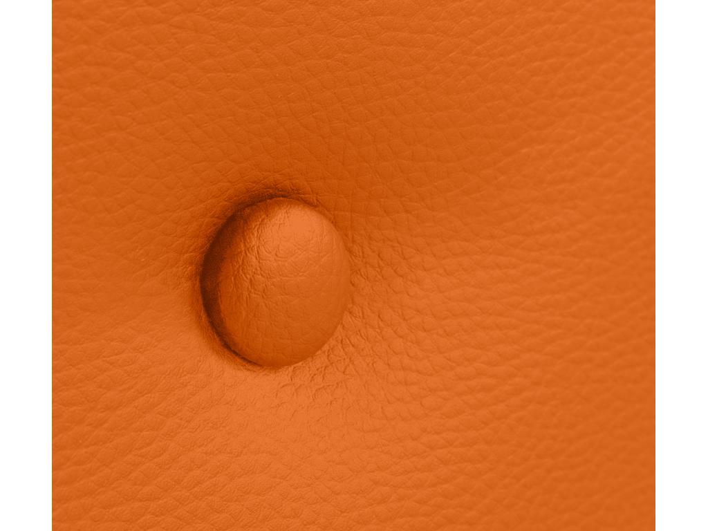 150 x 50 cm Bed Wood Leather Orange