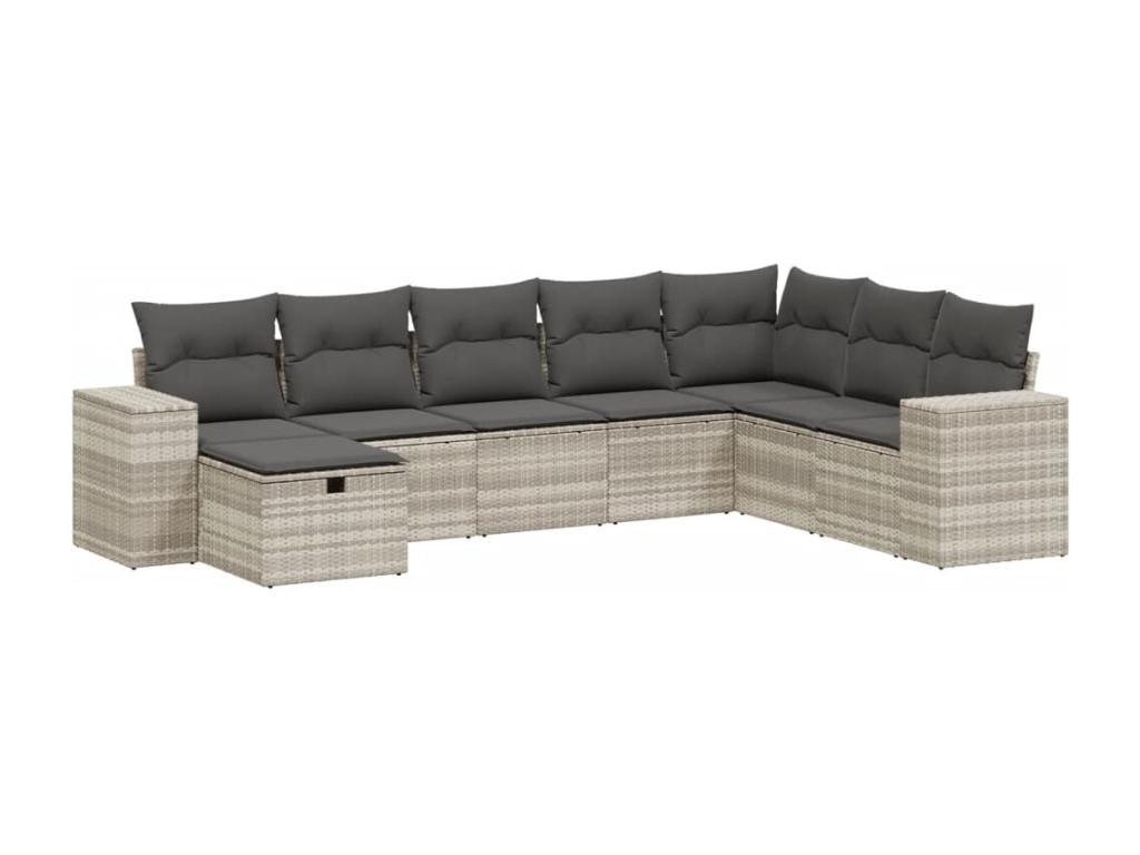 71 x 69 x 62 cm Patio Furniture Set 8-piece Resin Wicker Resin Gray