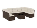 62 x 69 x 62 cm Patio Furniture Set 10-piece Resin Wicker Resin Brown