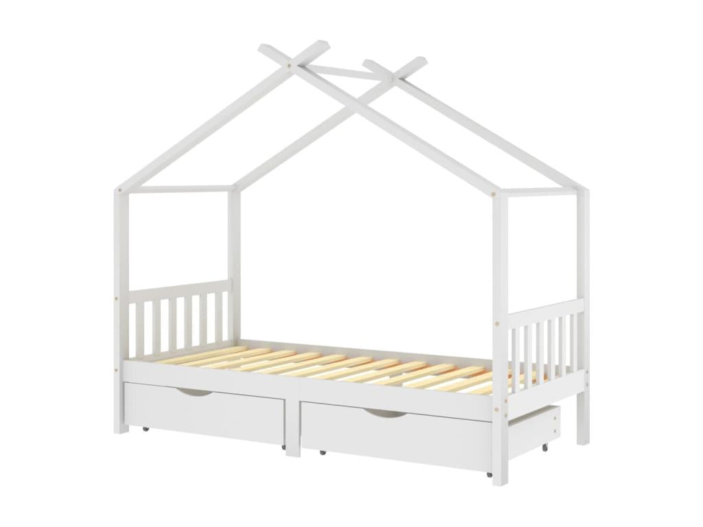 90 x 200 cm Bed Frame Wood White