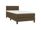 90 x 190 cm Box Spring Bed with Mattress White