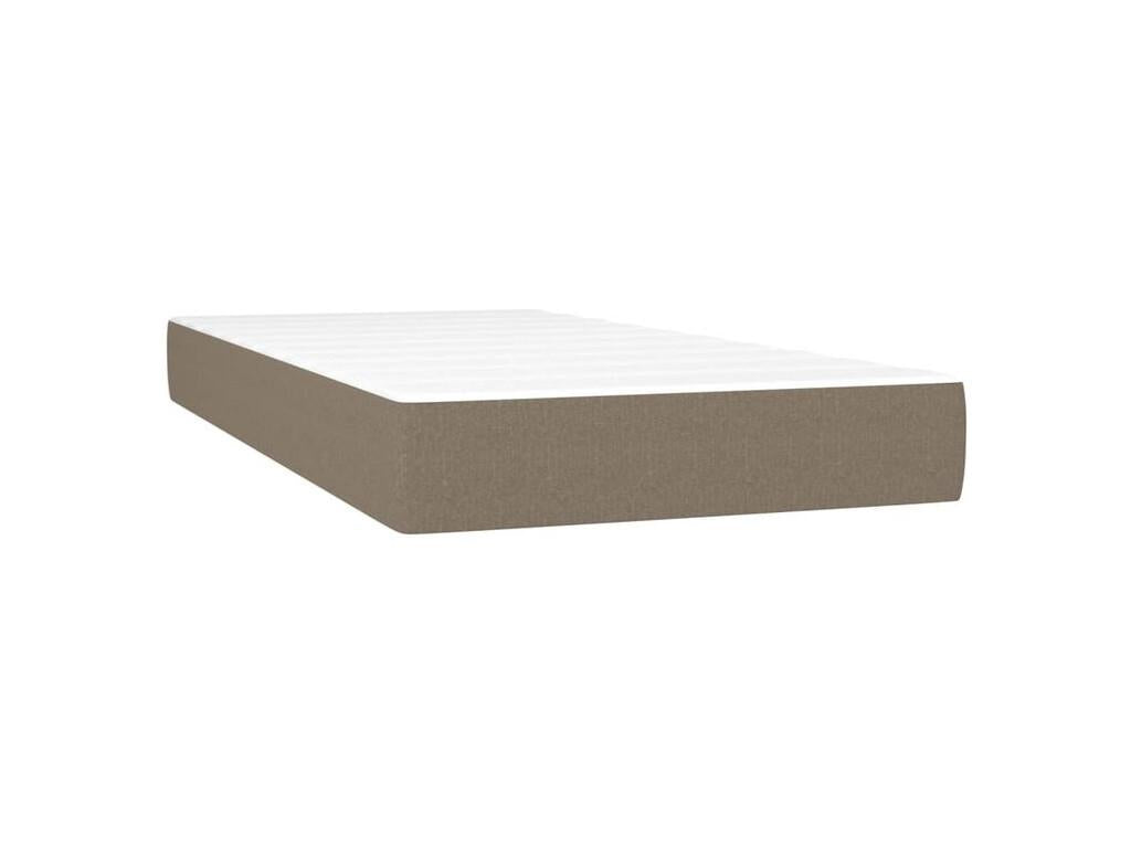 200 x 200 cm Box Spring Bed with Mattress Fabric White