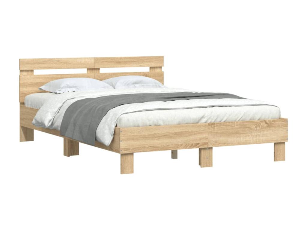 120 x 200 cm Bed Frame without Mattress Wood Brown