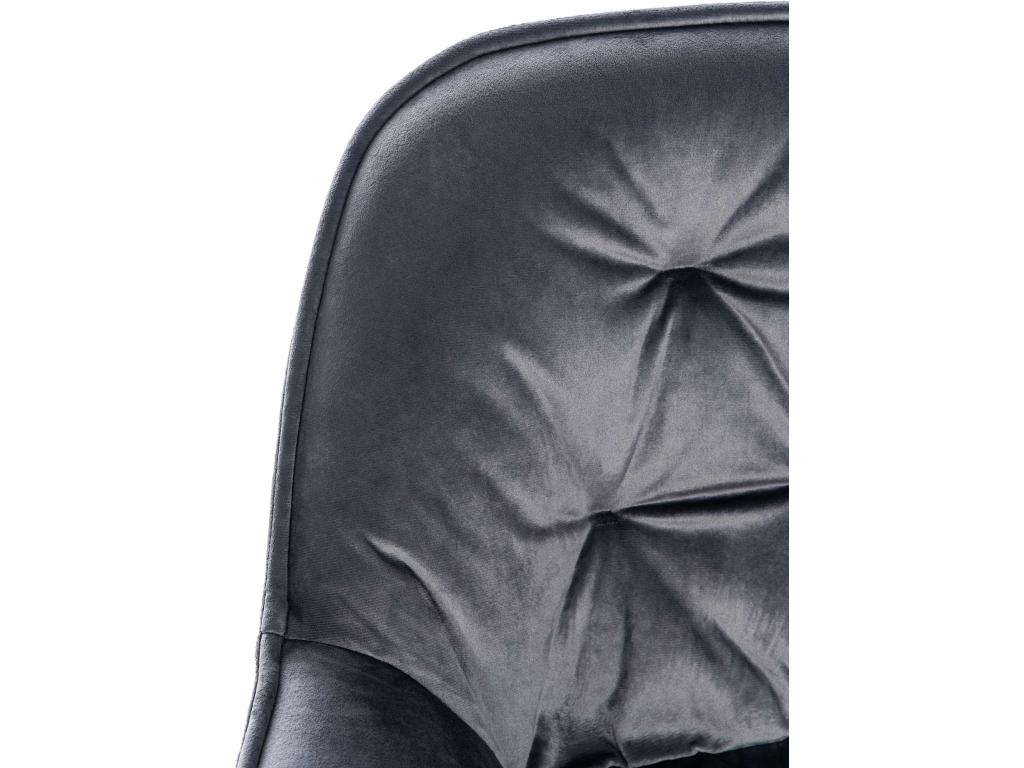 54 x 57 x 93 cm Stool Set of 2 Velvet Metal Charcoal Gray