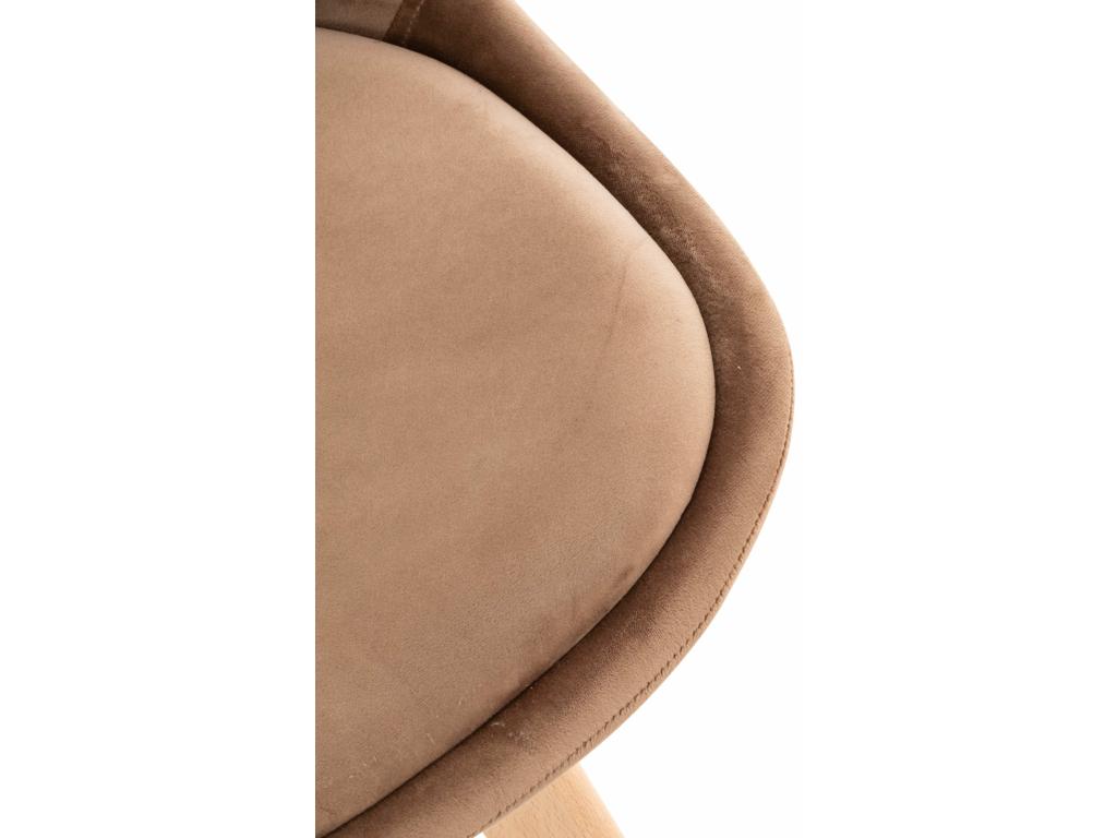 49 x 50 x 83 cm Chair Set of 4 Wood Velvet Brown