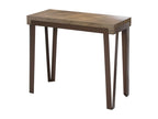 90 x 40 cm Console Table Extendable Metal Brown