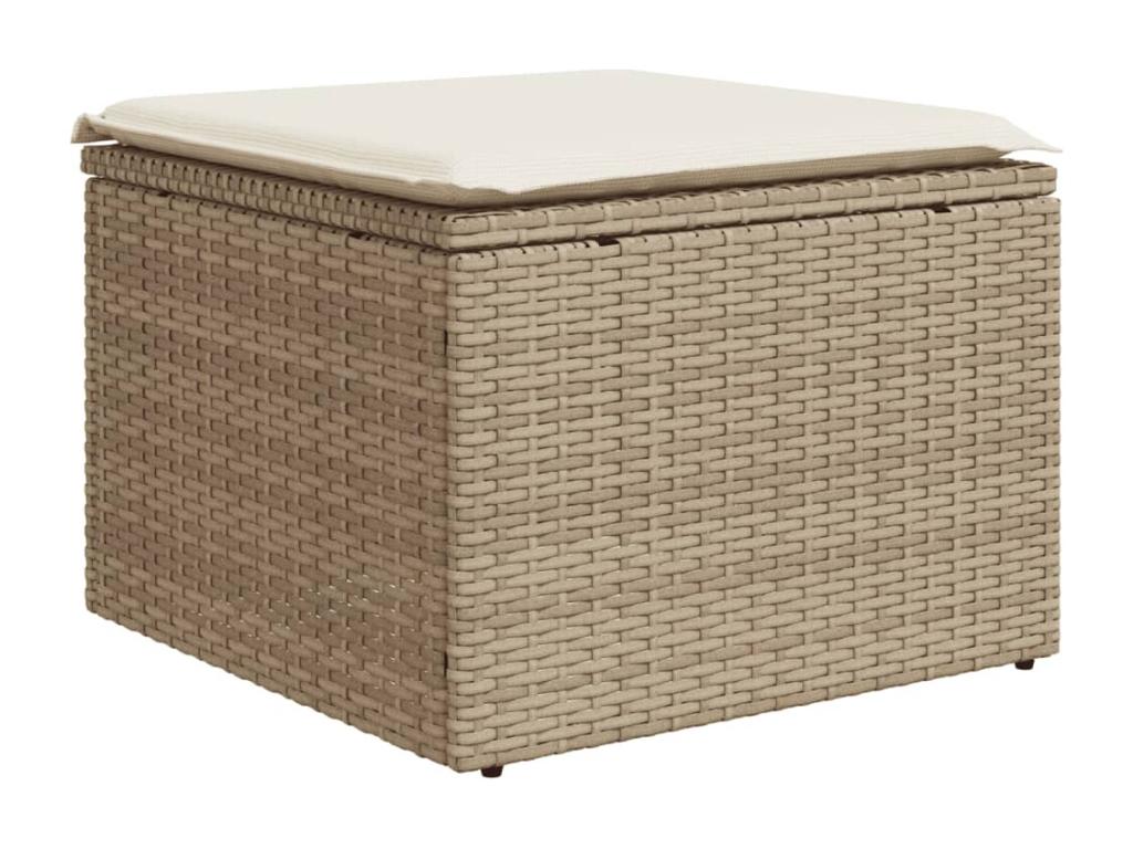 62 x 62 x 69 cm Patio Furniture Set 11-piece Resin Wicker Resin Beige