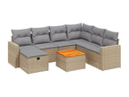 62 x 62 x 69 cm Patio Furniture Set 8-piece Resin Wicker Resin Beige