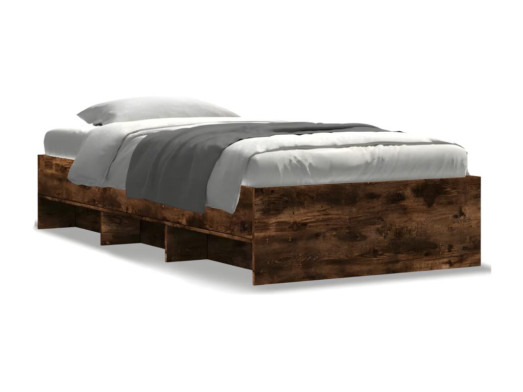 75 x 190 cm Bed Frame Wood Brown