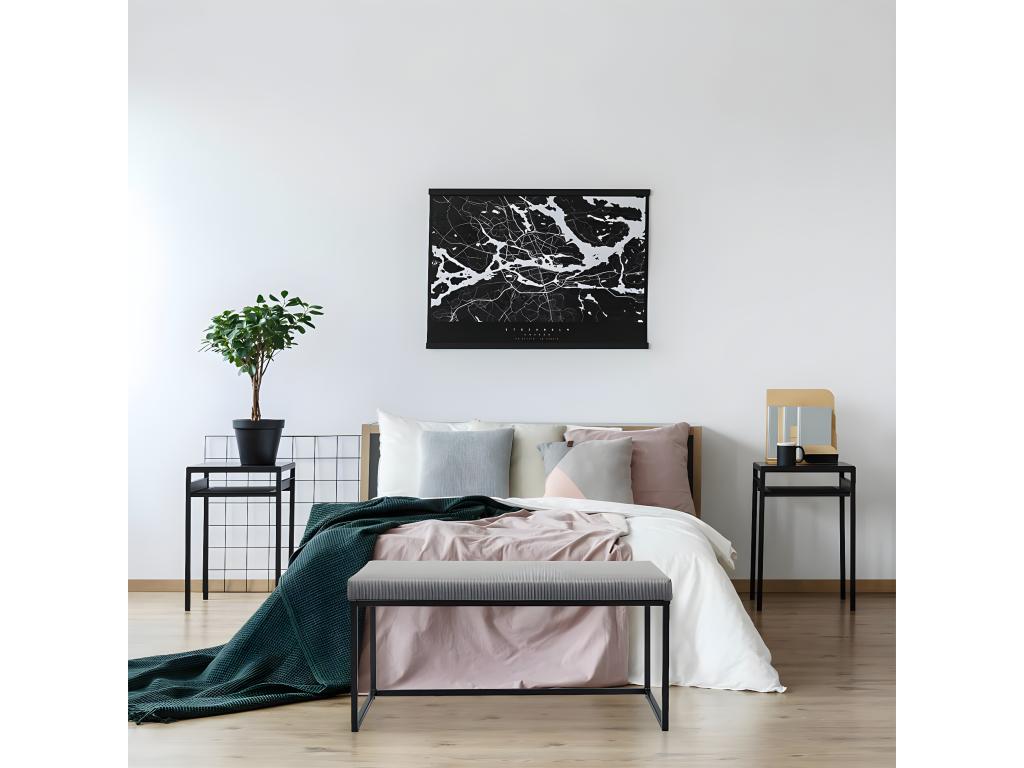 100 x 39 x 49 cm Bench Velvet Metal Gray