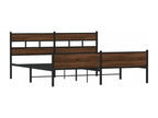 200 x 200 cm Bed Frame without Mattress Wood Metal Brown