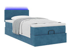 90 x 200 cm Bed Frame with Mattress Velvet Blue