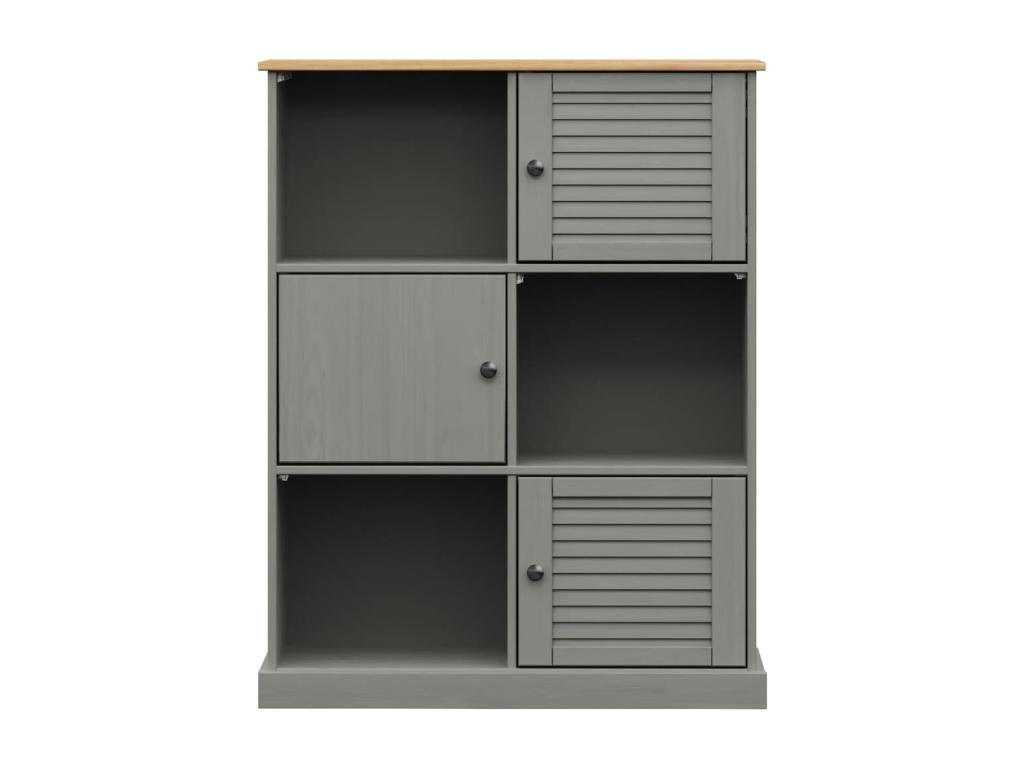 90 x 35 x 114.5 cm Bookshelf Solid Wood Gray