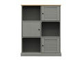 90 x 35 x 114.5 cm Bookshelf Solid Wood Gray