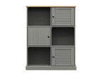 90 x 35 x 114.5 cm Bookshelf Solid Wood Gray