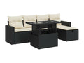 62 x 69 x 62 cm Patio Furniture Set 6-piece Resin Wicker Resin Black