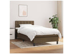 90 x 190 cm Box Spring Bed with Mattress White