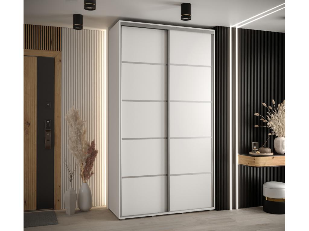 130 x 45 x 235 cm Wardrobe 2-door Wood Silver