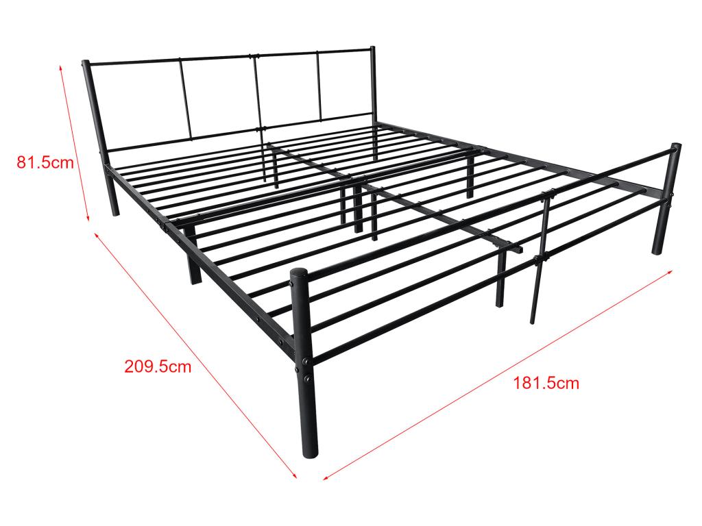 180 x 200 cm Bed Frame Metal Black