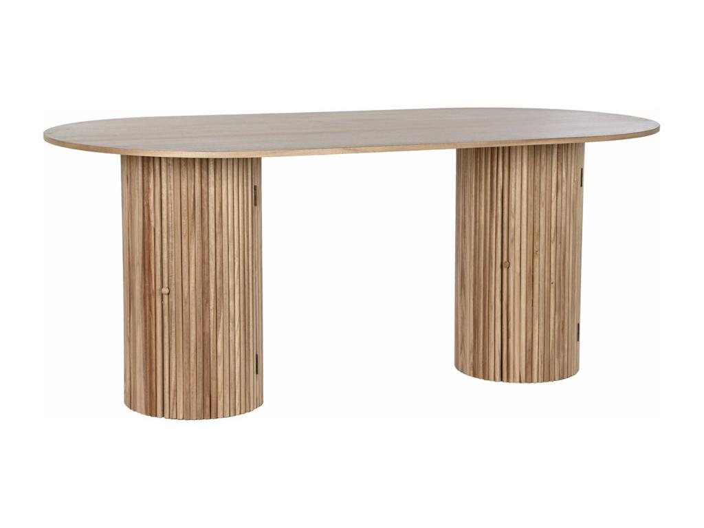 180 x 90 x 75 cm Dining Table Wood Beige