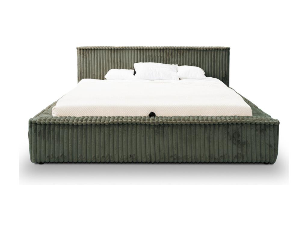 120 x 200 cm Bed Solid Wood Steel Green