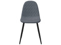 45 x 45 x 87 cm Chair Set of 6 Velvet Gray
