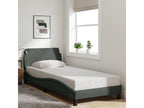 80 x 200 cm Bed Frame without Mattress Fabric Gray