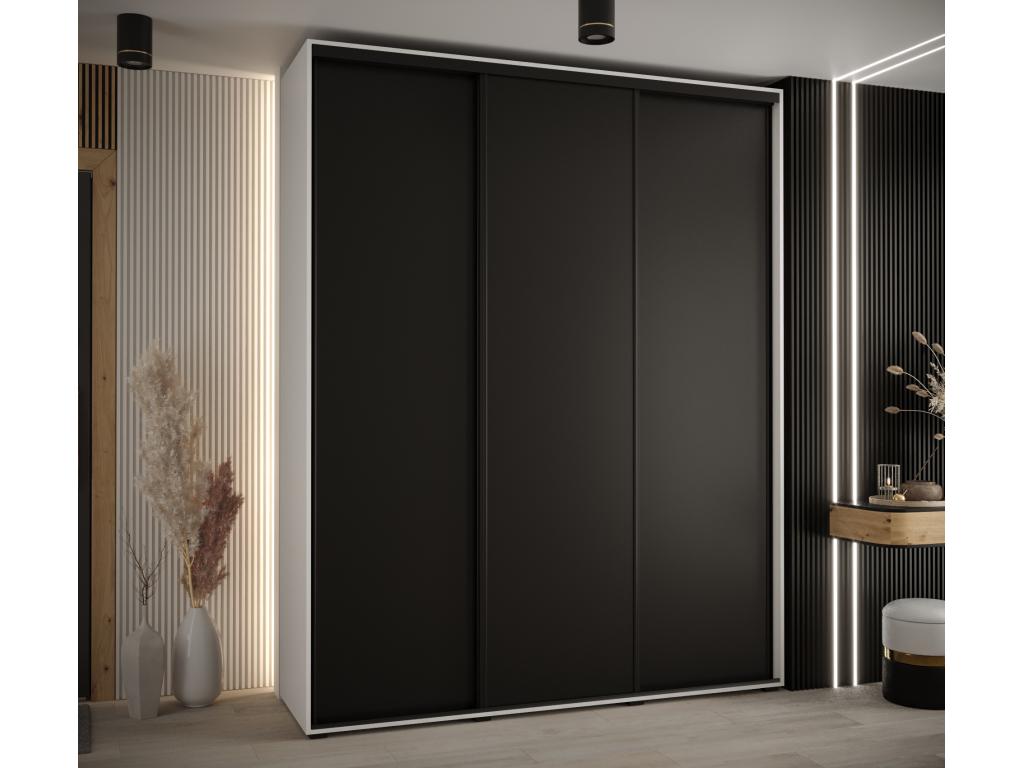 200 x 60 x 235 cm Wardrobe 3-door Wood White