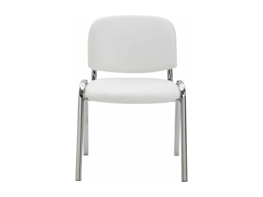 54 x 48 x 79 cm Chair Set of 4 Faux Leather Leather White