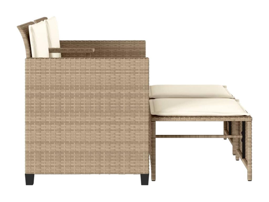62 x 62 x 69 cm Sofa Resin Rattan Beige
