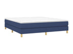 160 x 200 cm Box Spring Bed with Mattress Fabric Blue