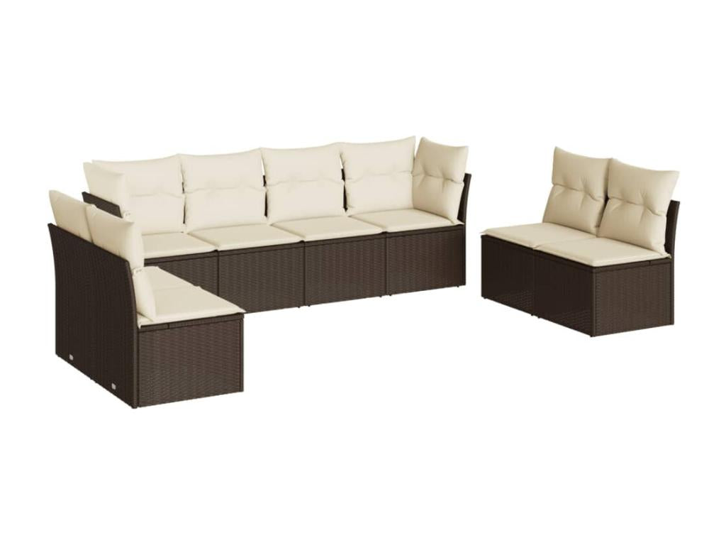 62 x 62 x 69 cm Patio Furniture Set 8-piece Resin Wicker Resin Brown