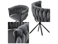 56 x 46 x 71 cm Chair Set of 6 Velvet Metal Gray
