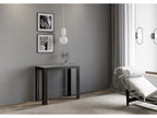 90 x 40 x 77 cm Console Table Extendable Wood Steel Gray